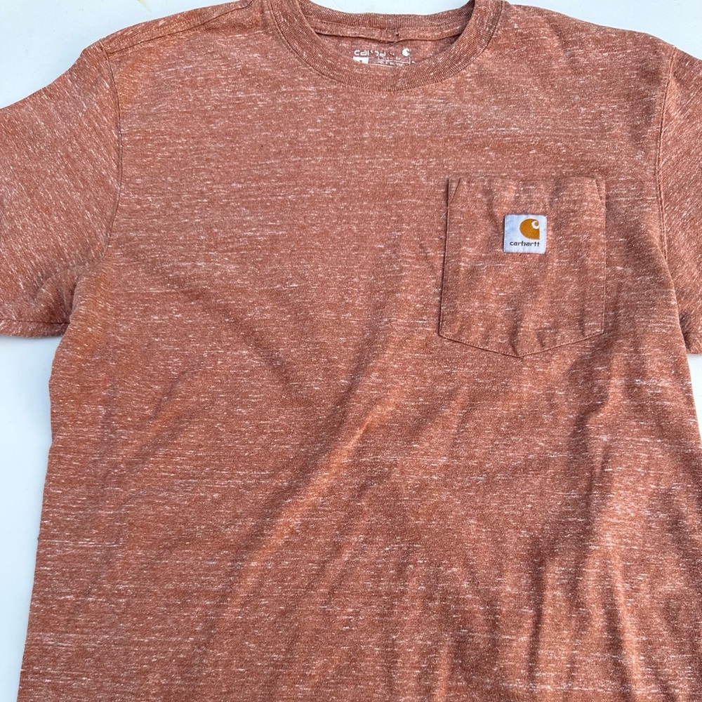 Carhartt Men's Workwear Pocket T-shirt Red Size Small Loose Fit Logo